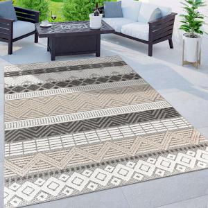 Rugshop Marbella Contemporary Boho Non-Shedding Easy Cleaning Patio Deck Backyard Indoor/Outdoor Area Rug 7'10" x 10' Gray (Grey)