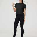 Womens Open Back Workout Tops Athletic Pilates Shirts Tees Gym Tops Running Activewear (Black, XL)