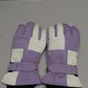 SPOTFISH Snow Gloves Women Ski Waterproof Touchscreen Winter Warm Snowboarding (Purple and White, One Size)