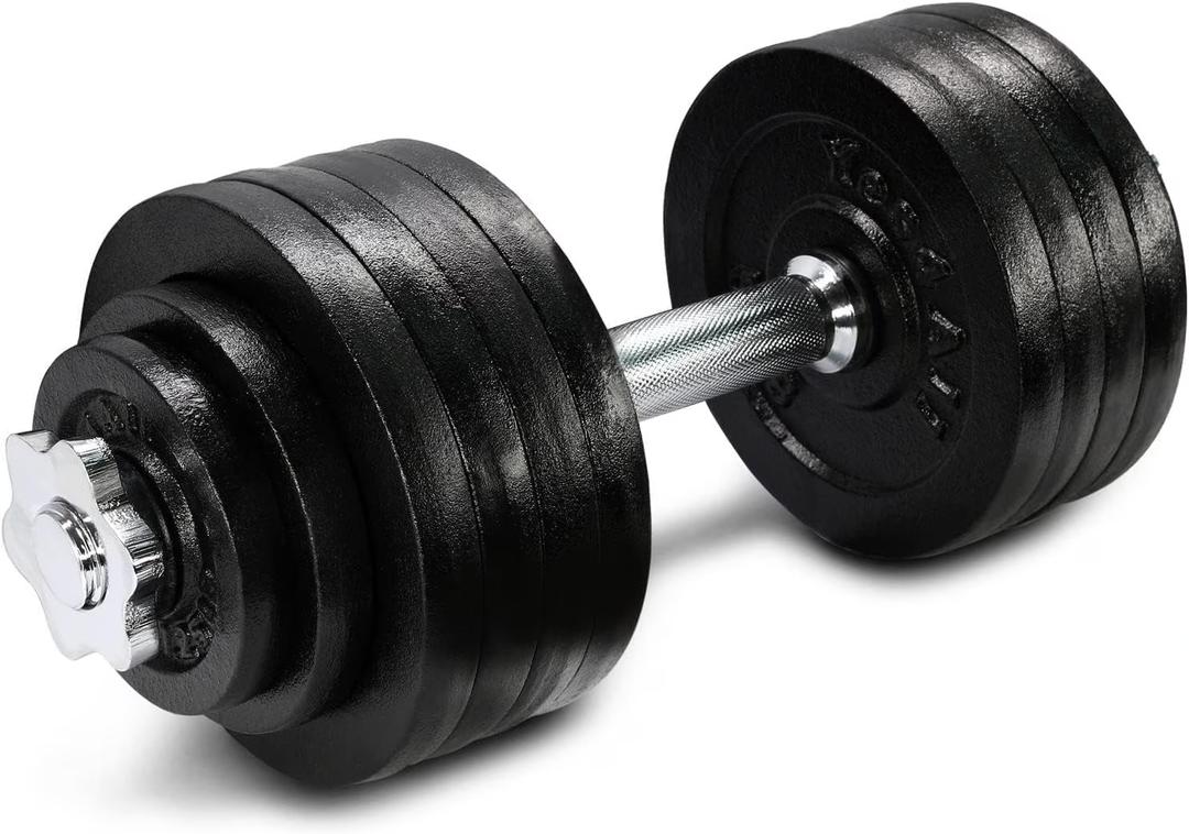 Yes4All 52.5 LB Adjustable Dumbbell, Cast Iron Weights for Home Gym with Bars, Plates, Collars, Hand Weight Single