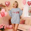 MYHALF Valentines Love Heart Sweatshirts: Womens Valentine Sweatshirts Casual Lovely Graphic Long Sleeve Pullover Tops