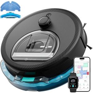 Lefant LiDAR Robot Vacuum and Mop, 450ml Visible Dustbin, Upgraded 190 PSD Obstacle Avoidance, Customized Cleaning, Multi-Floor Mapping, 150 Mins Runtime, WiFi/Alexa/APP, Pet Hair & Carpets, M330 Pro (Dark Black)