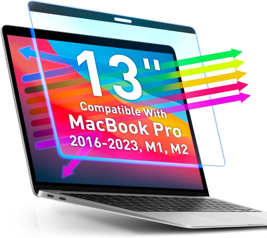 VINTEZ Magnetic Blue Light Screen Protector Compatible With MacBook Pro 13" 2016, 2017, 2018, 2019, 2020, 2021, 2022, 2023, M1, M2 Anti Blue Light Blocking Filter for Laptop