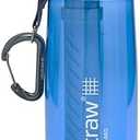 LifeStraw Go Water Filter Bottle with 2-Stage Integrated Filter Straw for Hiking, Backpacking, and Travel, Blue