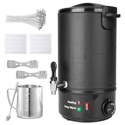 POWLAB Commercial 8L Wax Melter for Candle Making - Electric Candle Maker Machine with Easy Pour Spout, Temperature Control & Quick Melt Design - Ideal for Soap, Soy Wax, Home or Business Use