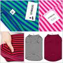 Dog Shirts Cotton Striped T-Shirts, Breathable Basic Vest for Puppy and Cat, Super Soft Stretchable Doggy Tee Tank Top Sleeveless, Fashion & Cute Color for Boys and Girls (XXL, Black+Red)