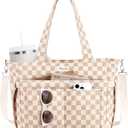 Bagstellar Corduroy Tote Bag for Women, 17 Pockets Laptop Work Tote Bag Lightweight Teacher Nurse Bible Bag for School Travel | with 40oz Cup Holder, Multi Compartment, Zipper Crossbody Bag, College Shoulder Bag, Daily Purse w/ Strap, Ideal Gift for Women