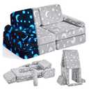 IFNOW Modular Kids Play Couch,Toddler Couch Kids Sofa,Child Sectional Sofa,Bedroom and Playroom Furniture for Toddlers,Convertible Foam and Floor Cushion for Boys and Girls,Glow in The Dark,Star