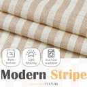 jinchan Linen Valance Curtain Striped Small Window Curtain Double Layer Light Filtering Modern Farmhouse Valance for Kitchen Living Room Bedroom 18 Inch Rod Pocket 1 Panel Taupe on Beige