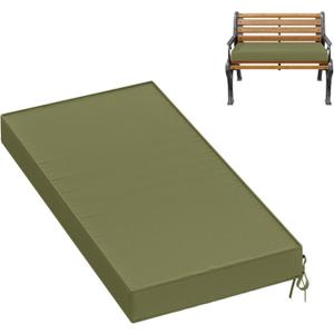 Premium Outdoor Bench Cushions for Patio Furniture 3.5inches Memory Foam Bench Cushion Waterproof Fade Resistant Porch Swing Cushions with Straps 3618 Inch Light Green