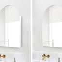 Arched Medicine Cabinet with Mirror, 20x30 Inch, Wall Cabinet with Frameless Mirror, Recessed Or Surface Mount for Bathroom Bedroom with Storage, Bathroom Medicine Cabinet, CM1018-2030