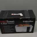 Mueller UltraToast Full Stainless Steel Toaster 4 Slice, Long Extra-Wide Slots for Bagels and Waffles, 6 Browning Levels, LED Display, Cancel/Defrost/Reheat Functions & Removable Tray, Kitchen Gadgets