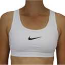 Nike Women's Swoosh Sports Bra (Medium, White/Black)