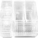 Modern-Depo 16 PCS Clear Drawer Organizer Set 5 Sizes Plastic Drawer Storage Bins Dividers Trays Dot Box for Makeup, Jewelry, Kitchen Utensils, Gadgets, Office