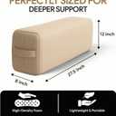 Rectangular Yoga Bolster Pillow for Meditation, Yoga & Back Support – Soft Meditation Cushion with Removable Hand Wash Cotton Cover & Carry Handle (beige)
