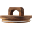 Antrader Wooden Storage Lids,4Pcs 102mm/4 inch Acacia Wooden Storage Canning Ball Jar Lids with Handlle,Wooden Lids
