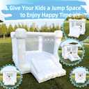 White Bounce House, PVC Materials, Bounce House for Kids 3-6 Blower Included, Bouncy House with Slide, 11ft L x 8ft W x 6.5ft H, Bouncy Castle Indoor Outdoor