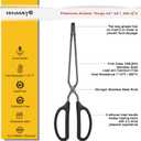 HINMAY Stainless Steel Scissor Tongs 12" and 16" Set, Extra Long Metal Kitchen Tongs for Cooking, Grilling & Serving (Set of 2, Black)