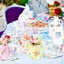 LaVenty 12 PCS Floral Tea Party Favor Bags Tea Party Vase Decoration Lets Partea Party Supplies Lets Partea Party Favor Boxes Tea Party Party Supplies Tea Party Gift Bags