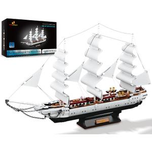 JMBricklayer Ship Building Toy - Building Sets for Adult 40104, White Swan Model Ship Attractive Showroom Decoration, Pirate Ship & Nautical Adventure Experience Construction Toys