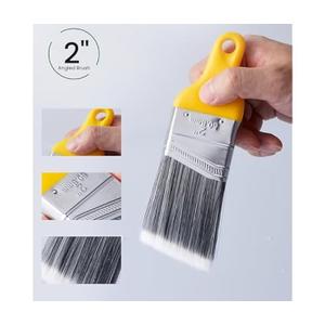 Precision Detail Paint Brush, Pro Grade, Angled for Cutting in, Trim and Furniture 2" 50.8mm