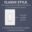 Legrand radiant TM873WCP4 15 Amp Rocker Wall Switch, 3-Way Decorator Light Switches, White (5 Pack)