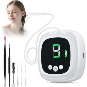 Ear Vacuum Wax Removal Kit, 9 Levels Strong Suction Ear Wax Vacuum Cleaner Electric Ear Wax Remover USB Rechargeable Reusable Ear Suction Device for Adults Children Indoor Outdoor Travel