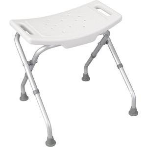 Drive Medical 12486 Folding Shower Chair, Bath Bench with Drainage Holes and In-Seat Handles, Supports Users Up To 300 Pounds, White