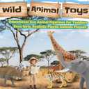 Safari Animal Figurines Set for Kids, 10 Piece Realistic Wild Zoo Animals Collection with Elephant, Lion, Tiger, Giraffe, Educational Toys for Toddlers Boys Girls
