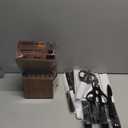 OOU Kitchen Knife Block Set - 15 Pieces High Carbon Stainless Steel Chef Knife Sets, Anti-Rust Black Knives Set with Built-in Sharpener Block, Walnut (Brown)