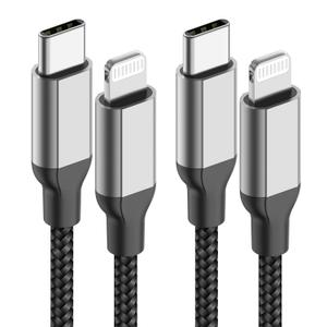 10ft USB C to Lightning Cable 2Pack,[Apple MFi Certified]Power Delivery USB C iPhone Charger Fast Charging,10 foot Nylon Braided Type C to Lightning Cord for iPhone 14 13 12 11 Pro Max XR XS 8 SE iPad