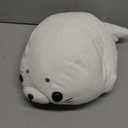 Huggable White Seal Plush Pillow, Ultra Soft Stuffed Animal Toy for Kids & Adults, Cuddly Decor for Bedroom Couch, 19.6"