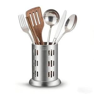 MAXCOOK Stainless Steel Chopstick Holder, 18/8 Stainless Steel Utensil Holder for Countertop, Round Drain Holes