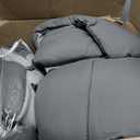 Exclusivo Mezcla Lightweight Reversible Twin Size Comforter Set, Down Alternative Comforter with 1 Pillow Sham, Twin Size Bedding Set for All Seasons, Grey