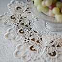 ARTABLE Lace Small Table Cloth Fall Christmas Macrame Tablecloth Table Topper for Thanksgiving Outdoor Farmhouse Rustic Kitchen Party Birthday Picnic (Ivory, 43" x 43" (Square))