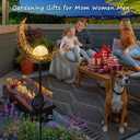 Homeimpro Moon Solar Lights Outdoor Garden Decor Gifts for Mom Women,Waterproof Stakes Yard Decorations for Lawn, Patio Accessories, Backyard Ornaments Birthday Gifts Mother Grandma (Bronze)