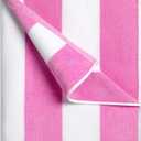 cabanana Large Oversized Beach Towel - 35 x 70 Inch Cotton Pool Towel, Pink Striped Soft Cabana Swim Towel