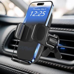 Phone Holder for Car Vent [2026 Upgraded Clip] Cell Phone Mount Hands Free Cradle Air Vent for iPhone 17 16 Pro Max and Universal Smartphone (Black)