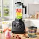 Professional Blender,Smoothies Blenders, PRASKY Max.2400Watts/1000Watts Blender and Grinder Combo 25000RPM Powerful Kitchen 68oz BPA Free 2 Containers Countertop Blenders Ice Crushing, Juice (Gray)