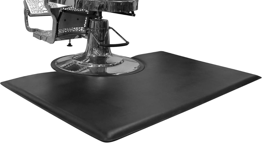 1 Inch Thick Barber Cutting Chair Salon Floor Mats for Beauty Hair Stylist Station Anti Fatigue (Black, 5 Ft  3 Ft Rectangle)
