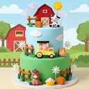 19Pcs Farm Animals Cake Topper Farm Animals Cake Decorations for Farm Themed Birthday Party Supplies