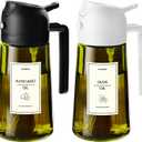 TrendPlain - Original 16oz/470ml Olive Oil Dispenser Bottle for Kitchen Gadgets and Air Fryer Accessories - Olive Oil Sprayer for Cooking w/Stickers - Black&White