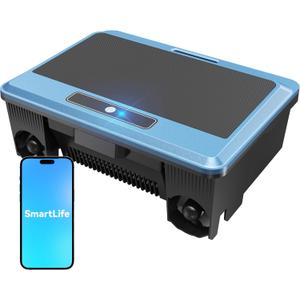 (2026 New) WAVIO Solar Powered Robotic Pool Skimmer Surface Cleaner with APP Support Dual Charging Options Smart Obstacle Avoidance 24/7 Continuous Cleaning Ideal for Above Ground Pools Blue