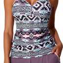 Summer Mae Modest Tankini Swimsuits for Women 2026 Two Piece Bathing Suits with Sporty Pockets Boy Shorts for Tummy Control (M)