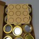 Art Secret 24 Pack 2 Ounce Screw Top Aluminum Tin Jar with Screw Clear Lid and Blank Labels, Refillable 60ml Metal Containers for Lip Balms, Candles, Salves, Spices, Crafts (Gold)