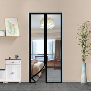 Transparent Insulated Door Curtain-Magnetic Thermal Door Cover, Screen Door Self-Closing Magnetic Screen Door Hands Free for Patio, Kitchen, Bedroom, Air Conditioner Room, Fits Doors up to 38" x 84"