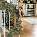 Christmas Garland with Lights, 7.5ft Greenery Pine Garland/Red Berry Garlands, Prelit Garland for Mantle Fireplace Outdoor Thanksgiving Xmas Holiday Decorations (Olive Leaf)