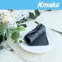 2 x KMAKII Black Disposable Dinner Napkins Linen-Feel Colored Paper Napkins Premium Cloth Like Napkins Ideal For Restaurant, Events, Weddings&Party,50 Pack 16 x 16 inches