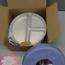 Elk and Friends Stainless Steel Divided Plates with Silicone Sleeve for Babies & Toddlers | Lids Included | Stay Put Suction | Dinner & Snack Plates | 4 Pack (Sage/Misty Blue/Navy/Gray)