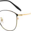 GUDVUE Blue Light Glasses, Computer/Gaming/TV/Phones Glasses for Women/men, Anti Glare/UV400/Eye Strain, Oval Black/Golden